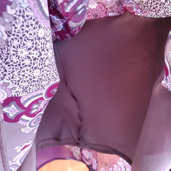 Esprit Dark Plum Paisley Patterned Skirt Size 10 - Picture 5 of 10